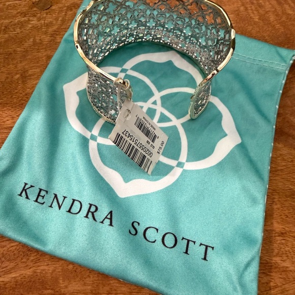 Kendra Scott Silver Intricate Candice silver and gold Cuff Bracelet one size NWT - Picture 7 of 10
